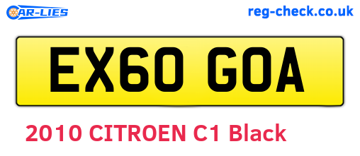 EX60GOA are the vehicle registration plates.