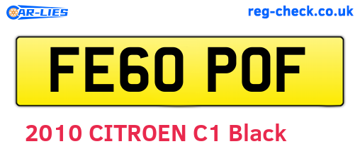 FE60POF are the vehicle registration plates.