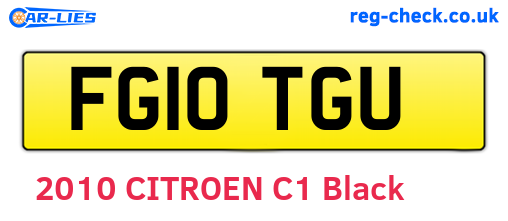 FG10TGU are the vehicle registration plates.