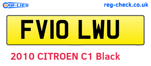 FV10LWU are the vehicle registration plates.