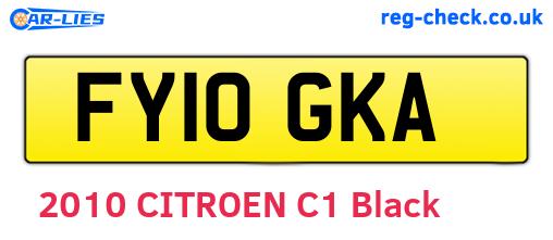 FY10GKA are the vehicle registration plates.
