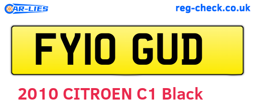 FY10GUD are the vehicle registration plates.