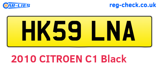 HK59LNA are the vehicle registration plates.