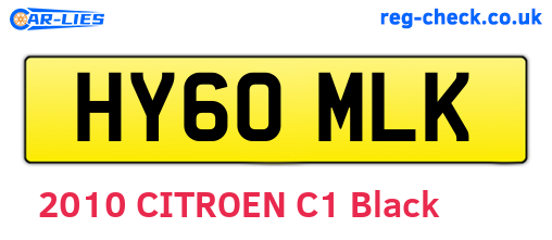 HY60MLK are the vehicle registration plates.