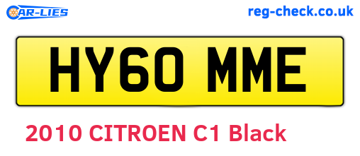 HY60MME are the vehicle registration plates.
