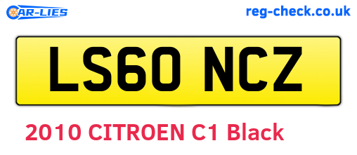 LS60NCZ are the vehicle registration plates.