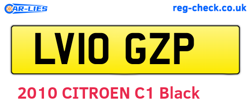 LV10GZP are the vehicle registration plates.