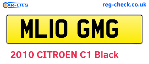 ML10GMG are the vehicle registration plates.