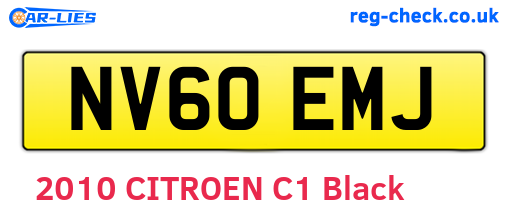 NV60EMJ are the vehicle registration plates.