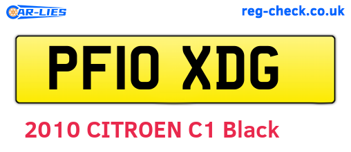 PF10XDG are the vehicle registration plates.