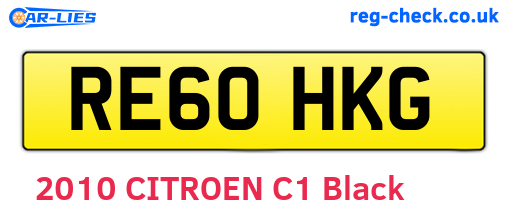 RE60HKG are the vehicle registration plates.