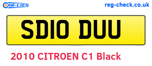 SD10DUU are the vehicle registration plates.