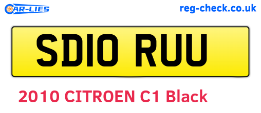SD10RUU are the vehicle registration plates.