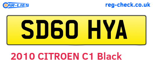 SD60HYA are the vehicle registration plates.