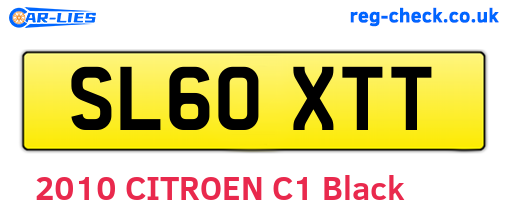 SL60XTT are the vehicle registration plates.