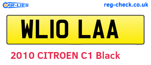 WL10LAA are the vehicle registration plates.