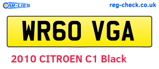 WR60VGA are the vehicle registration plates.