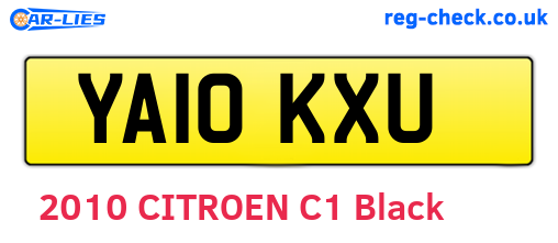 YA10KXU are the vehicle registration plates.