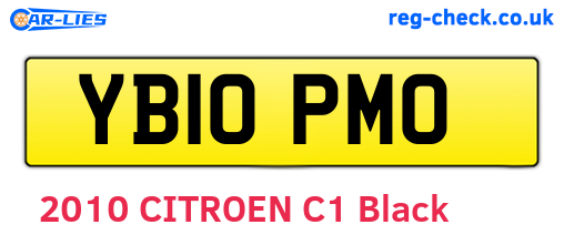 YB10PMO are the vehicle registration plates.