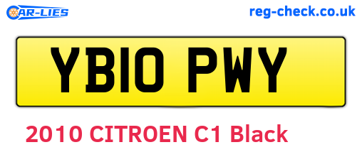 YB10PWY are the vehicle registration plates.