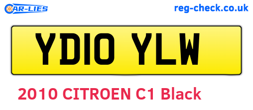 YD10YLW are the vehicle registration plates.