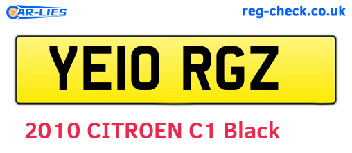 YE10RGZ are the vehicle registration plates.