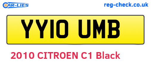 YY10UMB are the vehicle registration plates.