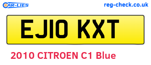 EJ10KXT are the vehicle registration plates.