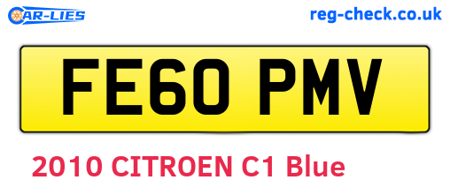 FE60PMV are the vehicle registration plates.
