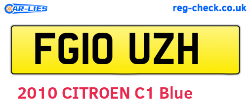 FG10UZH are the vehicle registration plates.