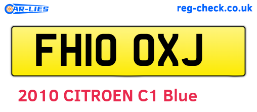 FH10OXJ are the vehicle registration plates.