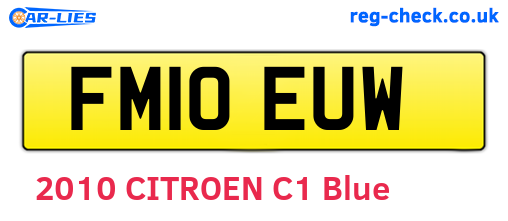 FM10EUW are the vehicle registration plates.