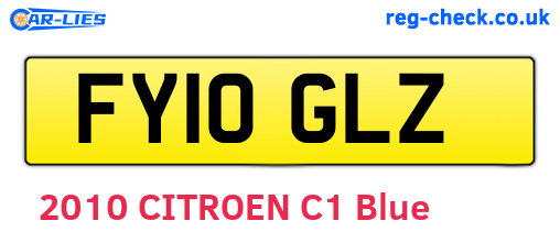 FY10GLZ are the vehicle registration plates.