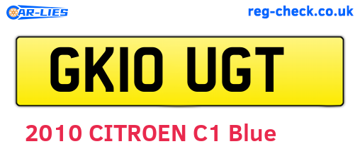 GK10UGT are the vehicle registration plates.
