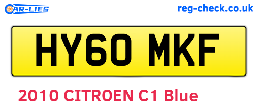 HY60MKF are the vehicle registration plates.