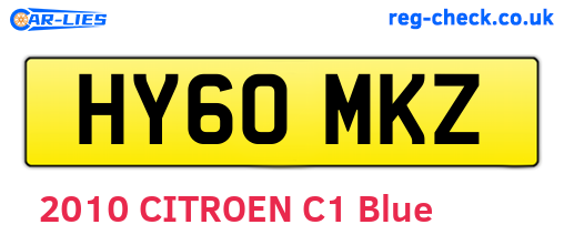 HY60MKZ are the vehicle registration plates.