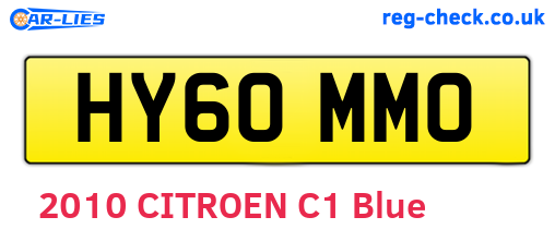 HY60MMO are the vehicle registration plates.
