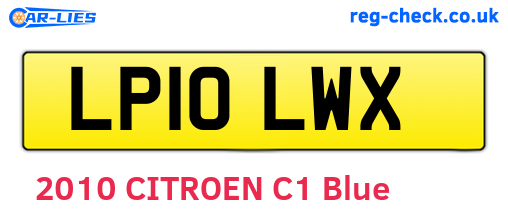 LP10LWX are the vehicle registration plates.