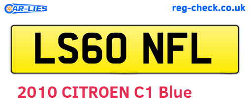 LS60NFL are the vehicle registration plates.