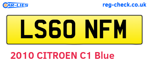 LS60NFM are the vehicle registration plates.