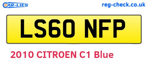 LS60NFP are the vehicle registration plates.