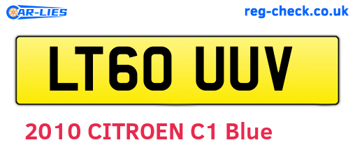 LT60UUV are the vehicle registration plates.