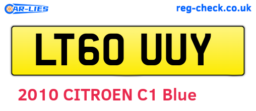 LT60UUY are the vehicle registration plates.