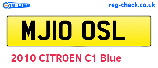 MJ10OSL are the vehicle registration plates.