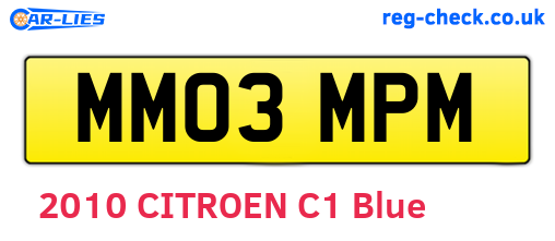 MM03MPM are the vehicle registration plates.
