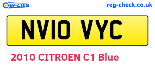 NV10VYC are the vehicle registration plates.