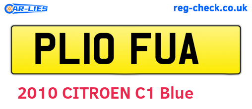 PL10FUA are the vehicle registration plates.