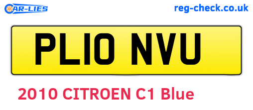 PL10NVU are the vehicle registration plates.
