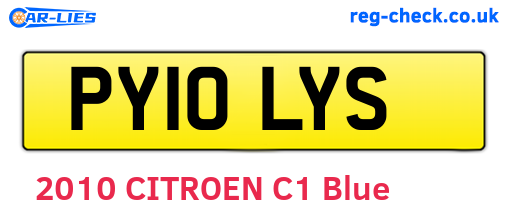 PY10LYS are the vehicle registration plates.