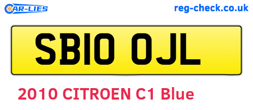 SB10OJL are the vehicle registration plates.